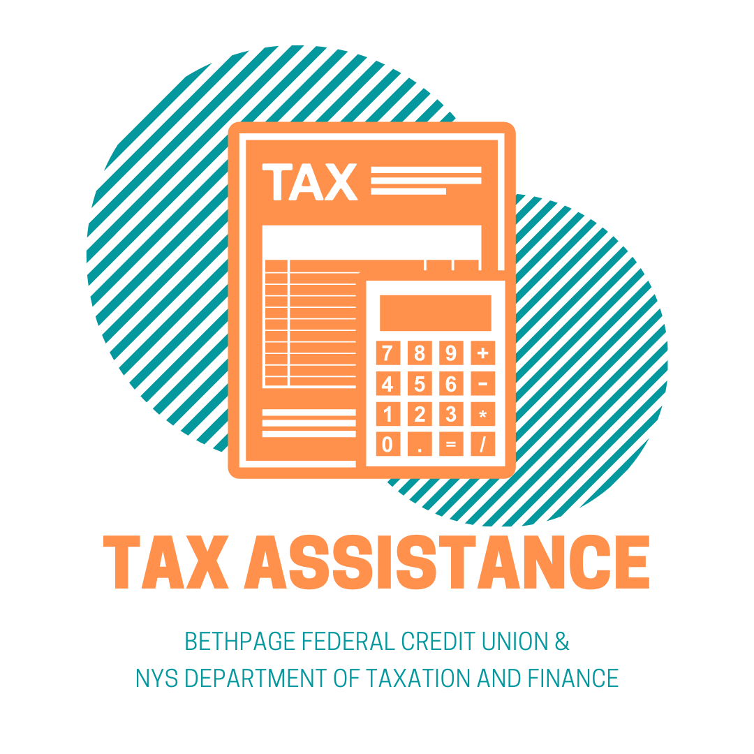 Image of a tax form and calculator with text that says Tax Assistance