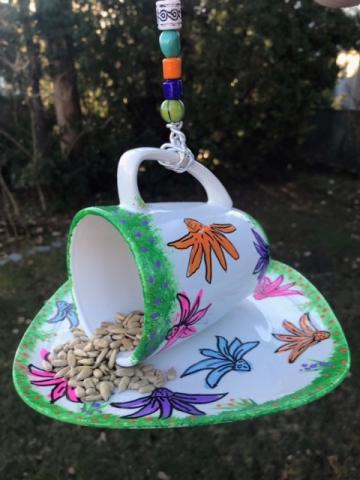 Hand Painted Bird Feeder 