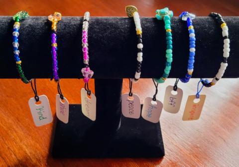 Morse Code Bracelets displayed 