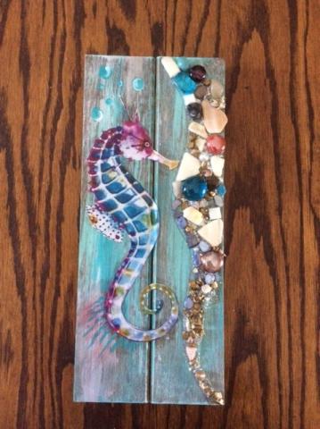 Seahorse on wood 