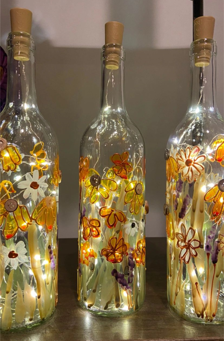 Painted Wine Bottles 