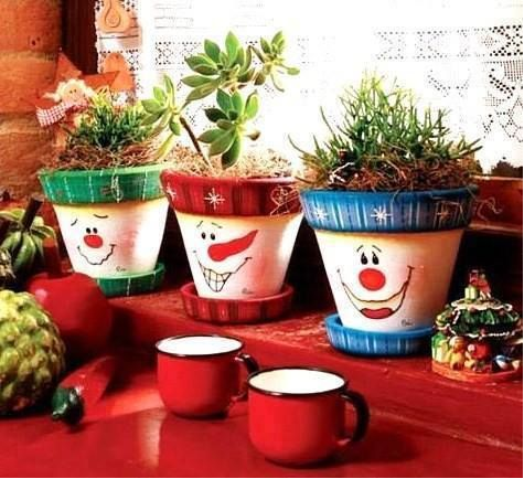 Snowman Flowerpots 